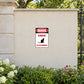 Warning attack cat on the premises sign sticker with black cat silhouette