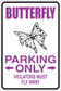 Butterfly parking-only sticker with butterfly icon and purple Parking Only text