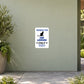 White square parking sticker with black cat silhouette and text “Parking for Cat Lovers Only”