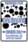 Parking for Dalmatian owners only vinyl sticker with bold blue text and dalmatian spots