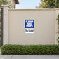 Dog cleanup sign sticker, blue square text 'You Scoop!'