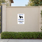 Bichon Frise parking sticker sign, black text on white square: Owners only