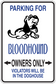 Parking for Bloodhound owners only fun sign sticker with dog illustration and warning text