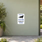 Parking For Cocker Spaniel Owners Only Fun Sign Sticker applied to a pale sage garden visitor centre wall