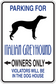 Parking for Italian Greyhound owners only fun sign sticker with dog silhouette and warning text
