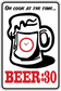 Rectangular beer sticker with clock graphic and text 'Oh look at the time...' BEER:30