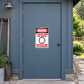 If You Are Found Here Tonight Fun Sign Sticker applied to a slate blue rural workshop door
