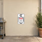 Used beer department fun sign sticker with clipboard graphic and red text