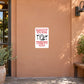 Happy Hour Parking Only Fun Sign Sticker applied to a terracotta cafe entrance wall