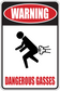 Dangerous gases warning sign sticker with bold WARNING and red DANGEROUS GASSES text