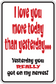 Rectangular sign sticker with red dripping text and black message on white backing