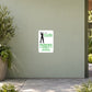 Golfer Parking Only Fun Sign Sticker applied to a pale sage garden visitor centre wall