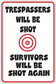 Rectangular fun sign sticker with black text and red target icon, white background and red border