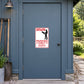 Contractor Parking Only Sticker applied to a slate blue rural workshop door