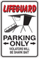 Lifeguard parking only sticker with shark bait warning text