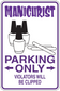 Manicurist parking only nail art sticker with purple text and nail polish graphic
