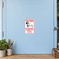 Red border Teacher Parking Only warning sticker with cartoon icon and arrow