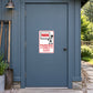 Principal parking-only sign sticker, red text on white with blue border