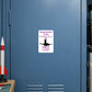 Fun Sign Sticker applied to a dusty blue hobby workshop locker