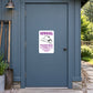Fun Sign Sticker applied to a slate blue rural workshop door