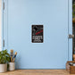 Fun Sign Sticker applied to a pale blue creative workshop cabinet