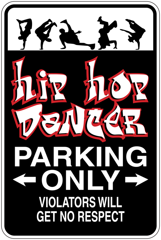 Rectangular parking only sign sticker with arrow text and red/black lettering