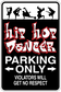 Rectangular parking only sign sticker with arrow text and red/black lettering