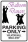 Ballroom dancers parking only sign sticker with dancer silhouettes and warning text
