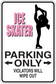 Ice skater parking only warning sign sticker with arrows and 'Violators will wipe out'