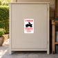 Fun Sign Sticker applied to a beige private driveway workshop cabinet