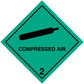 Compressed air hazardous sign sticker with diamond icon and release number 2