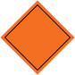 Hazard warning sign sticker, orange diamond with black border