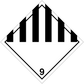 Hazardous safety sign sticker with black stripes and white field, number 9