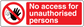 Safety sign sticker: 'No access for unauthorised persons' with crossed-out hand