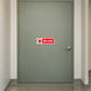 Safety sign sticker with 'No exit' prohibition symbol