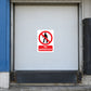 No pedestrians safety sign sticker with red circle and walking person symbol