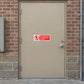 Safety sign sticker with red crossed figure and text: No access for unauthorized persons
