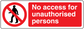 Safety sign sticker: red "No access for unauthorised persons" with barred person icon