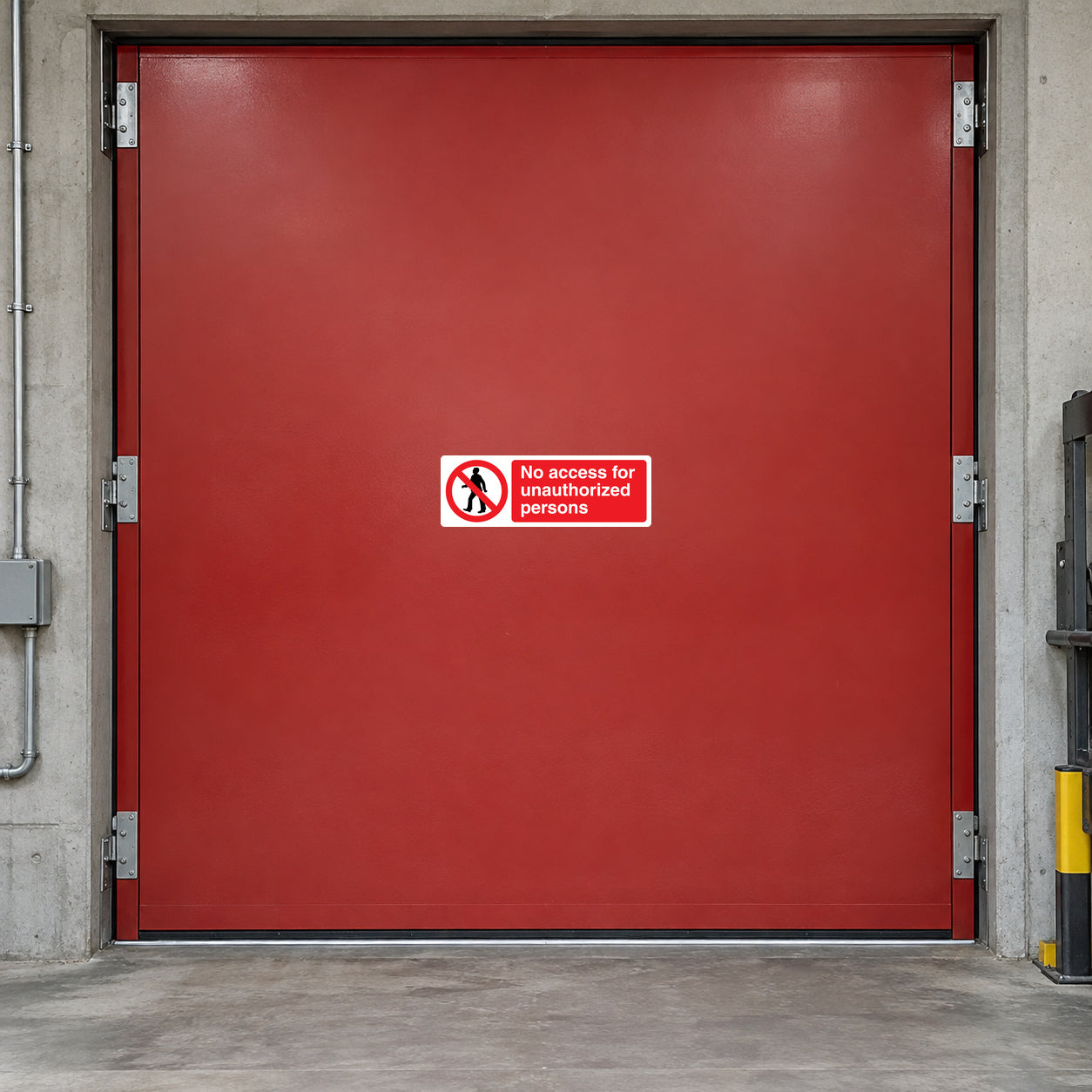 Safety sign sticker: No access for unauthorized persons