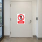 Safety sign sticker: red circle figure, text 'No admittance authorized personnel only'