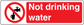 Safety sign sticker: red "Not drinking water" with prohibited water symbol
