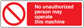 Red sign sticker reading 'No unauthorized person may operate this machine' with no symbol.