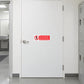 NO safety sign sticker: red circle with text 'No unauthorized persons allowed beyond this point'