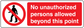 Safety sign sticker: no unauthorized persons beyond this point, black person icon on red