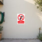 Safety sign sticker: No drinking water, red prohibition circle with hand icons