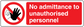 Safety sign sticker: 'No admittance to unauthorised personnel' with no-entry hand