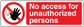 Safety sign sticker: red "No access for unauthorized persons" with crossed hand icon