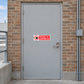 No safety sign sticker with 'Strictly no admittance' red prohibition symbol