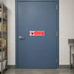 Safety sign sticker: No unauthorized persons allowed in these stores