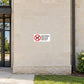 Round no-dogs sign sticker with red dog icon and prohibition slash